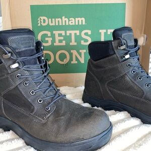 Dunham Men's Dark Gray Lace-Up Work Boots